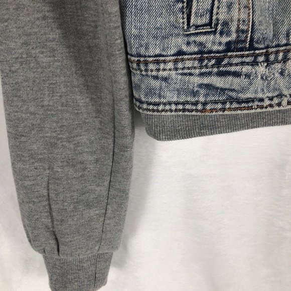 Highway Jeans Girls Denim Jacket Size S Hooded Sweatshirt Button Up Casual - Picture 11 of 15